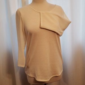 Knit/chiffon blouse